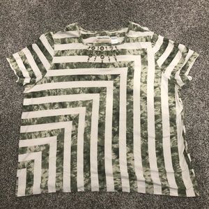 Alfred Dunner Tie Dye Green and White 1X top